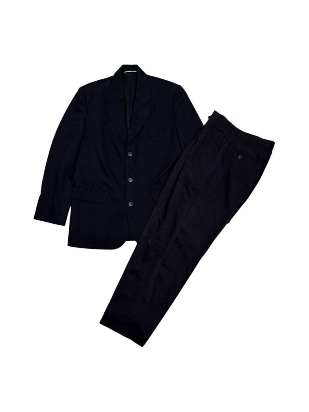 PERRY ELLIS 2-Piece CORDUROY Black Business Casual Designer Suit Blazer Set 40